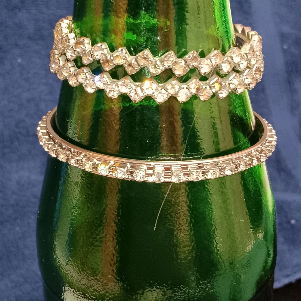 Vintage Earrings And Bangle Bracelet.